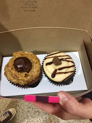 German chocolate and Reese cupcakes