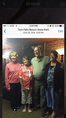 Family visiting together at the lodge