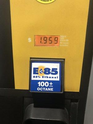 Pump says $1.95, sign says $1.85