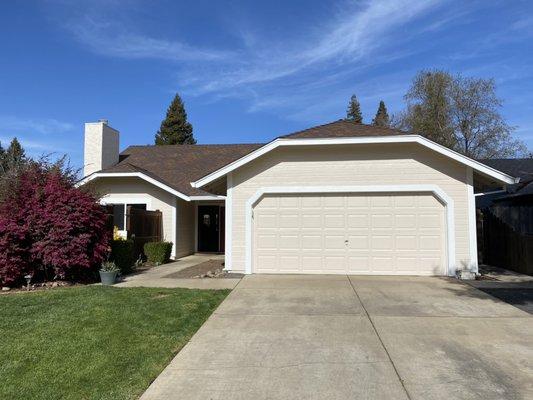 Exterior residential repairs and new paint in Chico