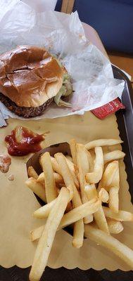 Cheeseburger and fries