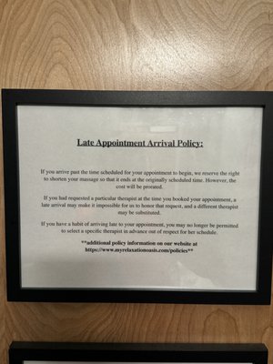 Late Appointment Notice