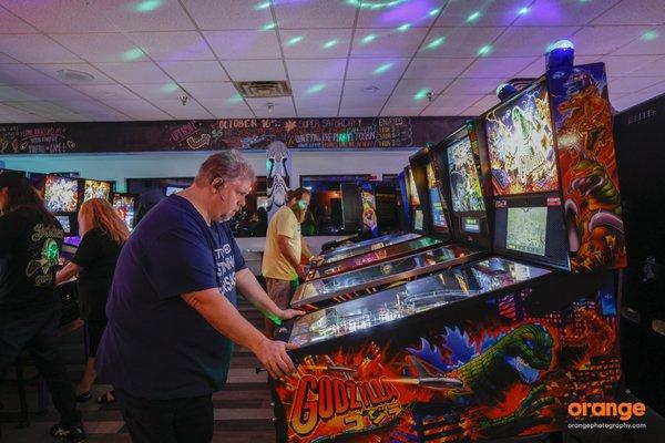 Godzilla pinball at The Pinball Lounge