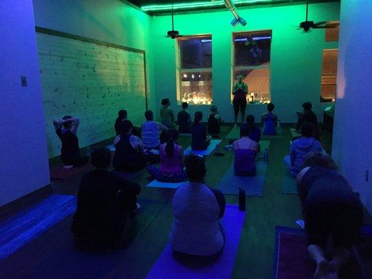 The yoga studio, over 900 square feet of practice space.