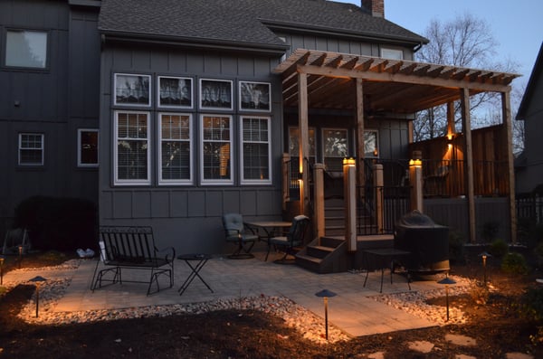 Deck lighting in the evening installed by Alexander