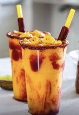 "Mangonada"Mango Smoothie with Chamoy, Tajín and mango chunk!