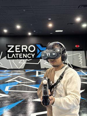 Candid pose in Zero Latency Irving.