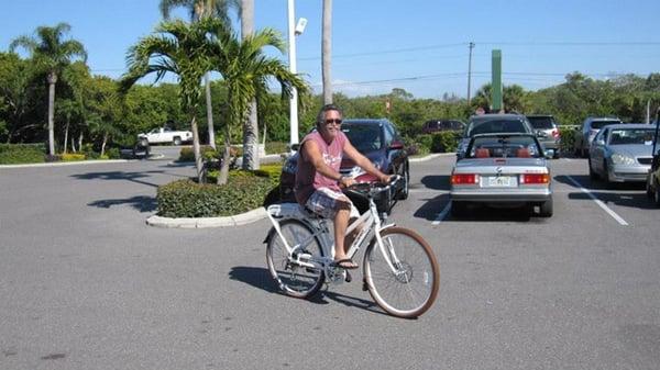 John using the Pedego City Commuter.