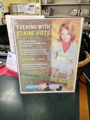 April 16 at 6:00 PM: Elaine Viets (Her murder mysteries are hilarious)