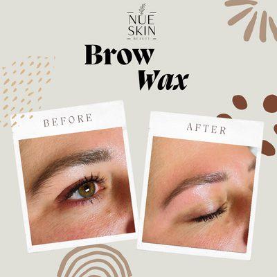 Brow wax before + after