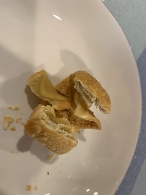 Crab Rangoon - raw inside