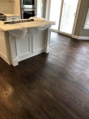 Commack kitchen renovation. Jacobean stain.