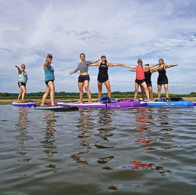 Stand up Paddleboard Yoga with Stand and Paddle