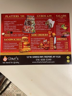 Back of take home flyer.....