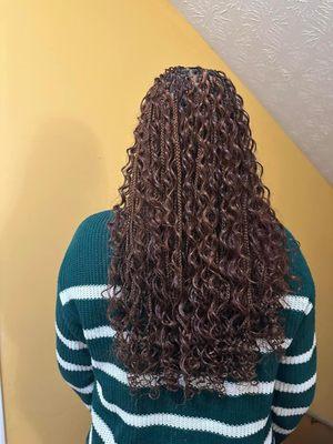 Boho knotless braids