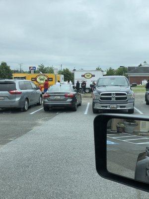 The line for the crabs