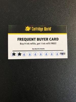 Frequent buyer card