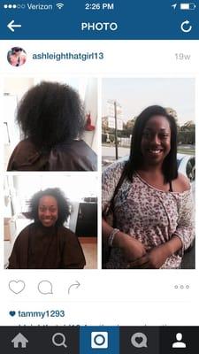 Global Keratin treatment and a cut! My treatments last up to 5 months and can decrease your frizz up to 60%.