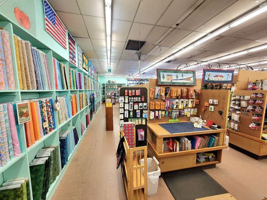 The cutting station in the fabric section. It's halfway towards the back of the store.