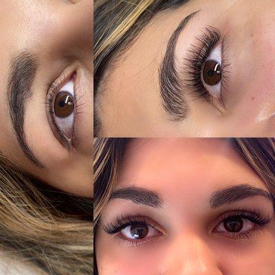 Before and after classic lashes natural set