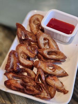 Deep fried pork and intestine with sweet-and-sour sauce.