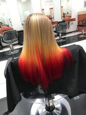 Pop color on  un bleached hair.