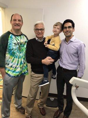 Gabriel's daddy, Dr. Ron Garza holding 3yr-old Gabriel, Dr. Dad.