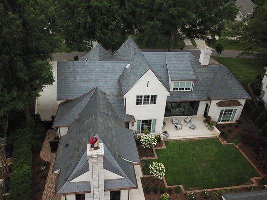 We are inspecting and servicing a chimney. Most of the time an inspection of the top of the chimney is necessary.