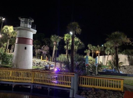 Cap'n Cain Mini Golf at night