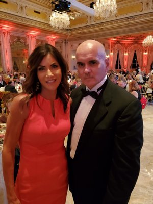 Bill and Kate Lewis enjoying an evening with friends at Mar-a-Lago in Palm Beach, Florida.