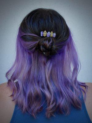 Smokey Amethyst Hair

Cut, Color, and BEAUTIFUL Style by Emily Connor