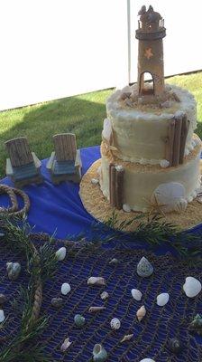 Custom anniversary cake for our parents Oregon Beach themed party ! Yum!