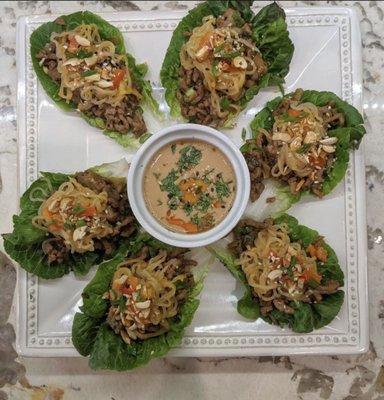 Thai turkey lettuce cups