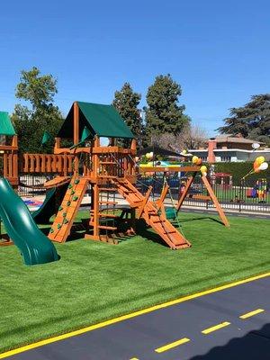 Preschool Yard with Cedar Play Structure