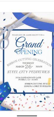 Join us for our Grand Opening Ribbon Cutting Ceremony on March 27th at noon!