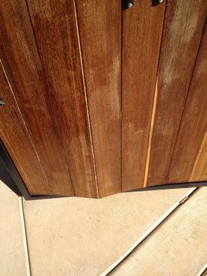 Another angle of warped wood after only 6 weeks.  Stay away from CA Iron Gates!