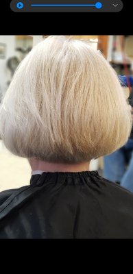 stacked, layered rounded bob-Done by Kelly