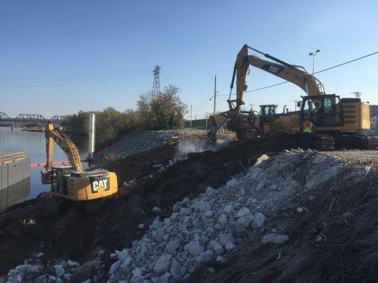 Riverbank Stabilization Project at Marathon Petroleum Terminal in Kenova, WV