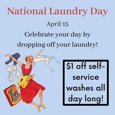 Keep on the lookout for laundry specials!