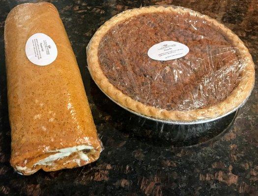 Loaf and pecan pie