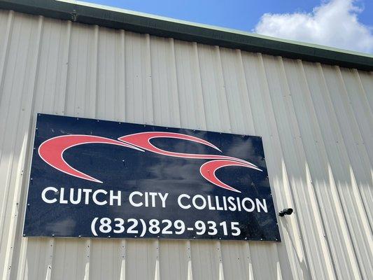 Our clutch city collision sign