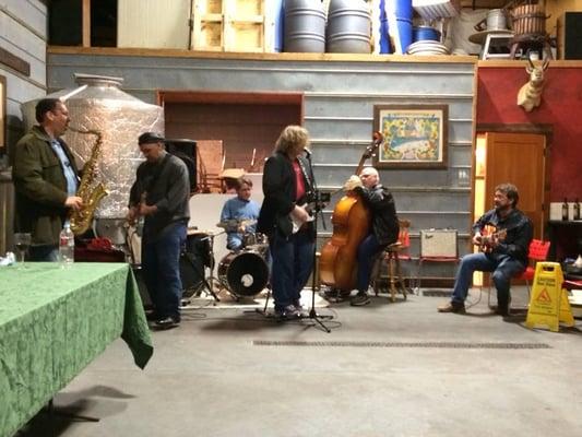 Our house band, Crushpad, making First Fridays a lively experience.