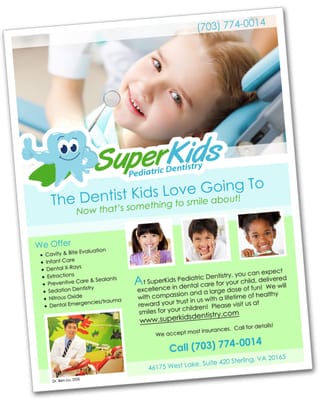 Flyer for local family dentist