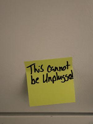 Note on fridge.