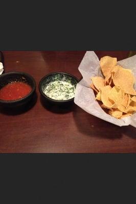 Nachos/salsa/spinach dip (not complimentary)