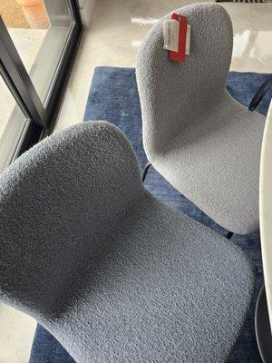 Blue and gray chairs