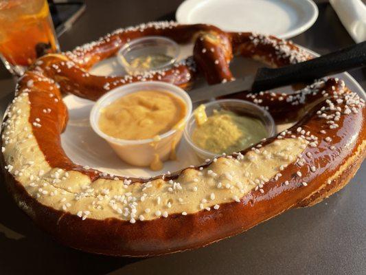 The Large pretzel. It is definitely a big one! So good.