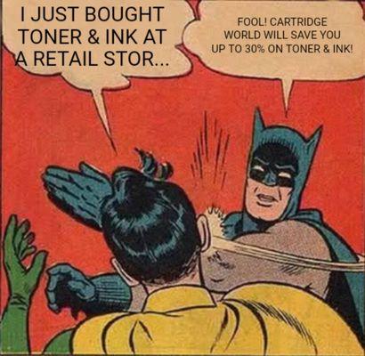 Poor Robin...save up to 30% on toner, drums & ink from retail prices!