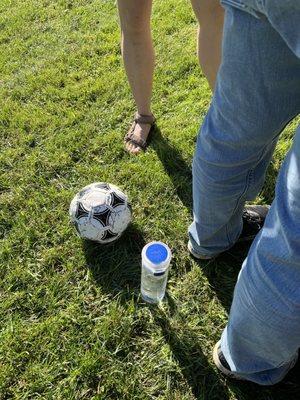 The ball and water. That's all you'll need to bring.