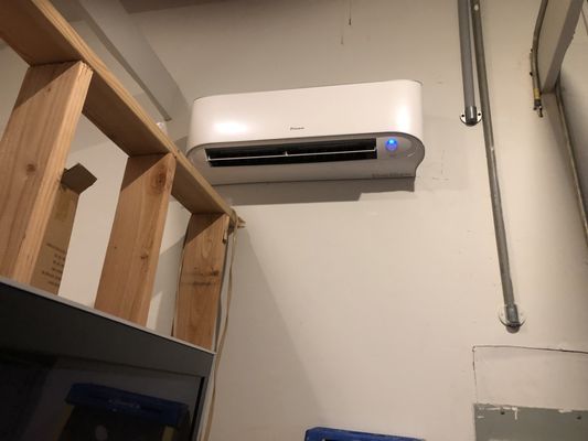 Install of daiken high efficiency 23 ductless mini split heat pump with WiFi capability